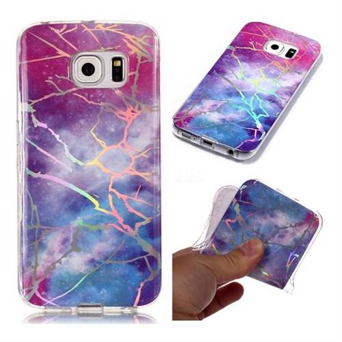 Dream Sky Marble Pattern Bright Color Laser Soft TPU Case for Samsung Galaxy S6 Edge G925