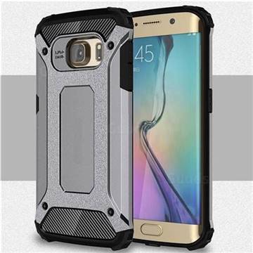 King Kong Armor Premium Shockproof Dual Layer Rugged Hard Cover for Samsung Galaxy S6 Edge G925 - Silver Grey