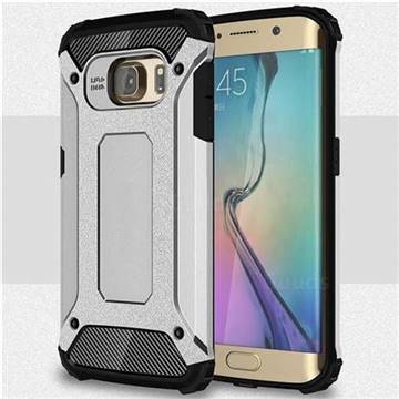 King Kong Armor Premium Shockproof Dual Layer Rugged Hard Cover for Samsung Galaxy S6 Edge G925 - Technology Silver