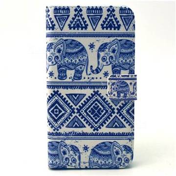 Elephant Tribal Leather Wallet Case for Galaxy S6 Edge G925