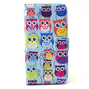 Cute Owls Leather Wallet Case for Galaxy S6 Edge G925