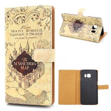 The Marauders Map Leather Wallet Case for Samsung Galaxy S6 Edge G925