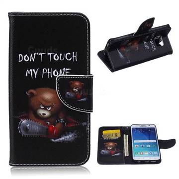 Chainsaw Bear Leather Wallet Case for Samsung Galaxy S6 Edge G925