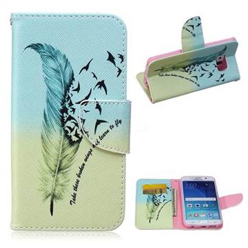 Feather Bird Leather Wallet Case for Samsung Galaxy S6 Edge G925