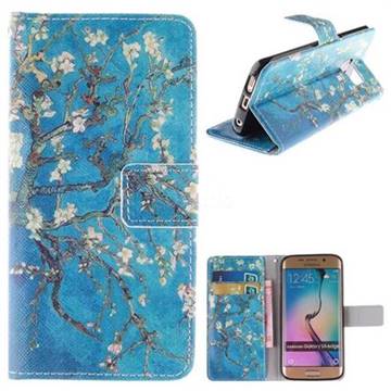 Apricot Tree PU Leather Wallet Case for Samsung Galaxy S6 Edge G925