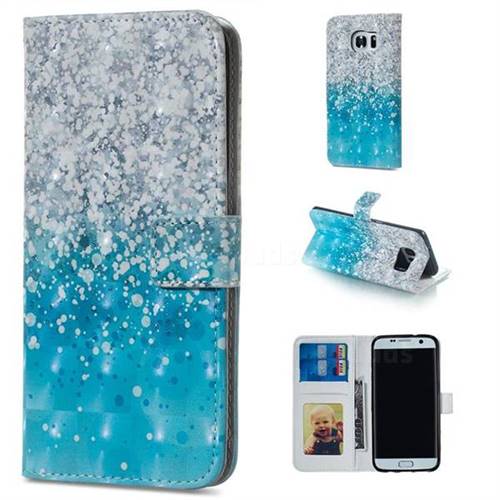 Sea Sand 3D Painted Leather Phone Wallet Case for Samsung Galaxy S6 Edge G925