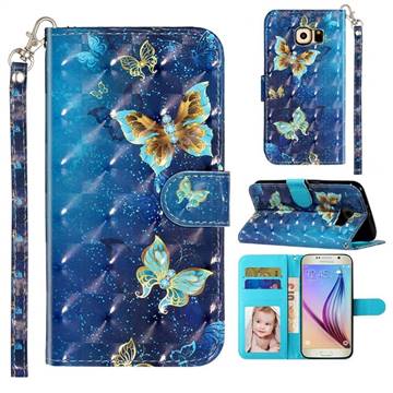 Rankine Butterfly 3D Leather Phone Holster Wallet Case for Samsung Galaxy S6 Edge G925