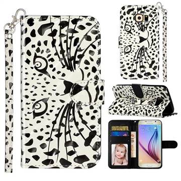 Leopard Panther 3D Leather Phone Holster Wallet Case for Samsung Galaxy S6 Edge G925