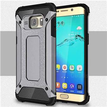 King Kong Armor Premium Shockproof Dual Layer Rugged Hard Cover for Samsung Galaxy S6 Edge Plus Edge+ G928 - Silver Grey