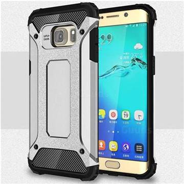 King Kong Armor Premium Shockproof Dual Layer Rugged Hard Cover for Samsung Galaxy S6 Edge Plus Edge+ G928 - Technology Silver