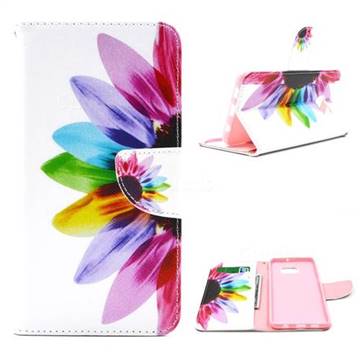 Seven-color Flowers Leather Wallet Case for Samsung Galaxy S6 Edge Plus G928 G928P G928A