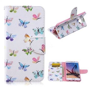 Colored Butterflies Leather Wallet Case for Samsung Galaxy S6 Edge Plus G928 G928P G928A