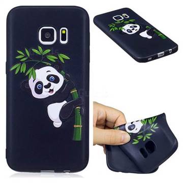 Bamboo Panda 3D Embossed Relief Black Soft Back Cover for Samsung Galaxy S7 G930