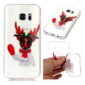 Red Gloves Elk Super Clear Soft TPU Back Cover for Samsung Galaxy S7 G930