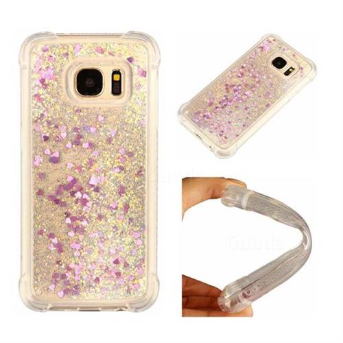 Dynamic Liquid Glitter Sand Quicksand Star TPU Case for Samsung Galaxy S7 G930 - Rose