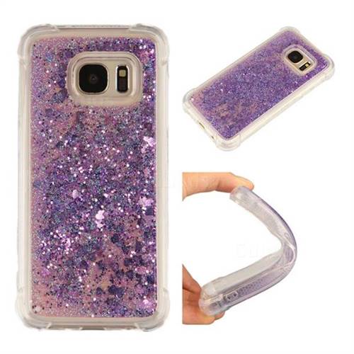 Dynamic Liquid Glitter Sand Quicksand Star TPU Case for Samsung Galaxy S7 G930 - Purple