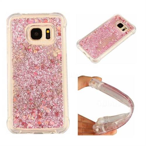 Dynamic Liquid Glitter Sand Quicksand Star TPU Case for Samsung Galaxy S7 G930 - Diamond Rose