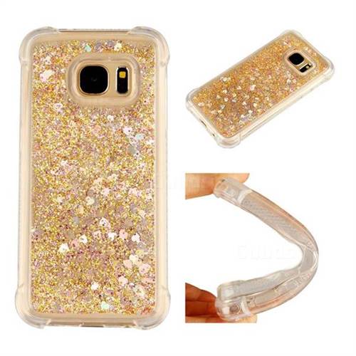 Dynamic Liquid Glitter Sand Quicksand Star TPU Case for Samsung Galaxy S7 G930 - Diamond Gold