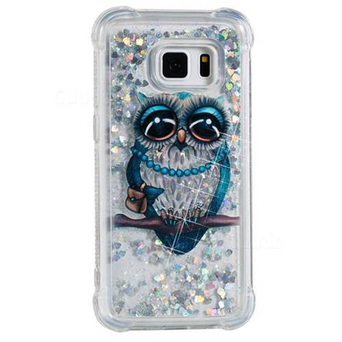Sweet Gray Owl Dynamic Liquid Glitter Sand Quicksand Star TPU Case for Samsung Galaxy S7 G930