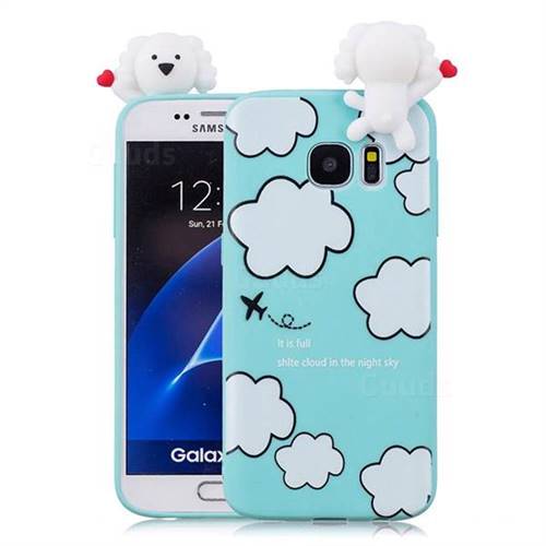 Cute Samsung S7+ Cover Case Cute Cloud Girl Soft 3D Climbing Doll