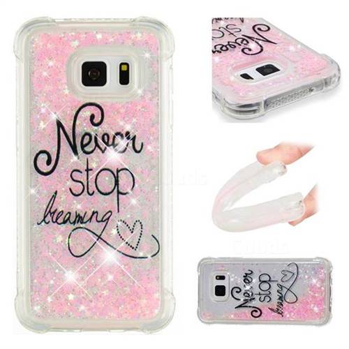Never Stop Dreaming Dynamic Liquid Glitter Sand Quicksand Star TPU Case for Samsung Galaxy S7 G930