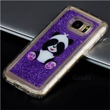 Naughty Panda Glassy Glitter Quicksand Dynamic Liquid Soft Phone Case for Samsung Galaxy S7 G930