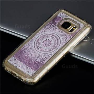 Mandala Glassy Glitter Quicksand Dynamic Liquid Soft Phone Case for Samsung Galaxy S7 G930