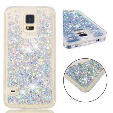 Dynamic Liquid Glitter Quicksand Sequins TPU Phone Case for Samsung Galaxy S7 G930 - Silver