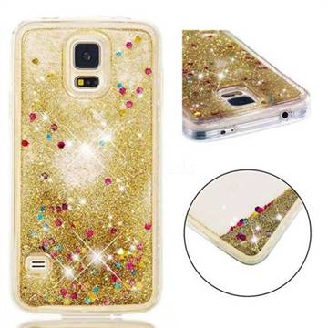 Dynamic Liquid Glitter Quicksand Sequins TPU Phone Case for Samsung Galaxy S7 G930 - Golden