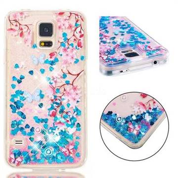 Blue Plum Blossom Dynamic Liquid Glitter Quicksand Soft TPU Case for Samsung Galaxy S7 G930