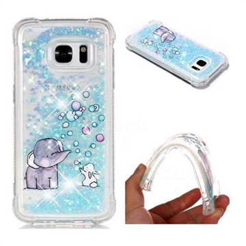 Bubble Jumbo Rabbit Dynamic Liquid Glitter Sand Quicksand Star TPU Case for Samsung Galaxy S7 G930