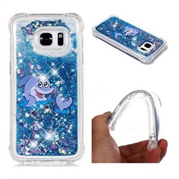 Happy Dolphin Dynamic Liquid Glitter Sand Quicksand Star TPU Case for Samsung Galaxy S7 G930