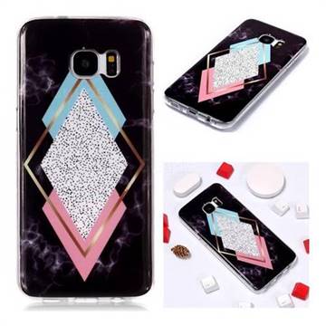 Black Diamond Soft TPU Marble Pattern Phone Case for Samsung Galaxy S7 G930