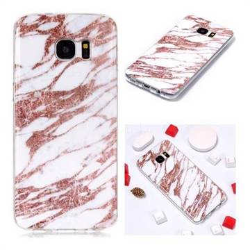 Rose Gold Grain Soft TPU Marble Pattern Phone Case for Samsung Galaxy S7 G930