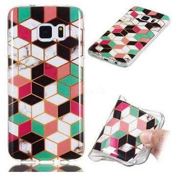 Three-dimensional Square Soft TPU Marble Pattern Phone Case for Samsung Galaxy S7 G930