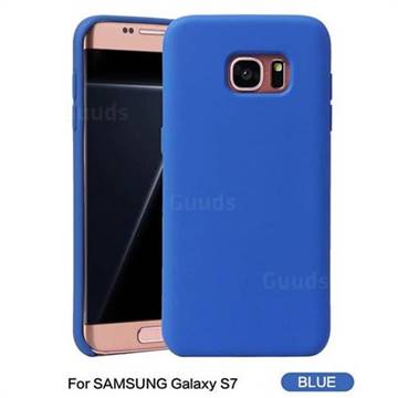 Howmak Slim Liquid Silicone Rubber Shockproof Phone Case Cover for Samsung Galaxy S7 G930 - Sky Blue