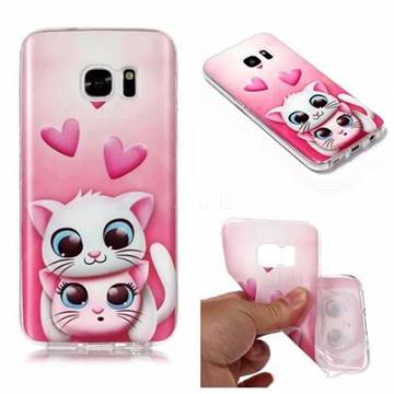 Love Cat Matte Soft TPU Back Cover for Samsung Galaxy S7 G930