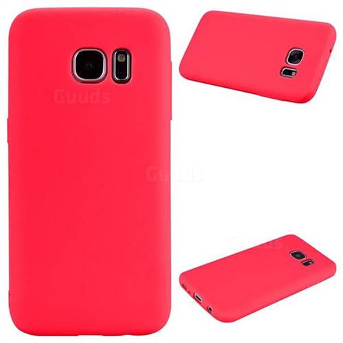 Candy Soft Silicone Protective Phone Case for Samsung Galaxy S7 G930 - Red