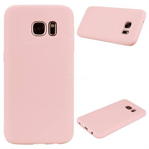 Candy Soft Silicone Protective Phone Case for Samsung Galaxy S7 G930 - Light Pink