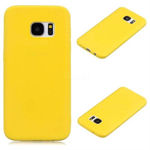 Candy Soft Silicone Protective Phone Case for Samsung Galaxy S7 G930 - Yellow