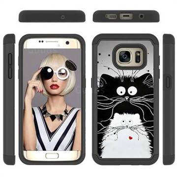 Black and White Cat Shock Absorbing Hybrid Defender Rugged Phone Case Cover for Samsung Galaxy S7 G930