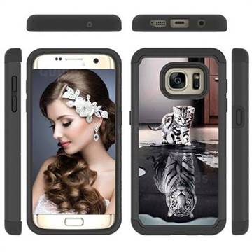 Cat and Tiger Shock Absorbing Hybrid Defender Rugged Phone Case Cover for Samsung Galaxy S7 G930