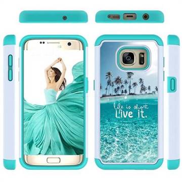Sea and Tree Shock Absorbing Hybrid Defender Rugged Phone Case Cover for Samsung Galaxy S7 G930
