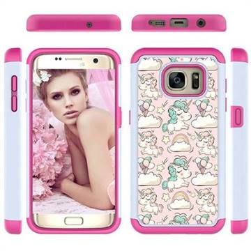 Pink Pony Shock Absorbing Hybrid Defender Rugged Phone Case Cover for Samsung Galaxy S7 G930