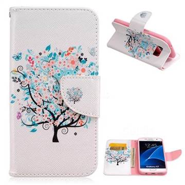 Colorful Tree Leather Wallet Case for Samsung Galaxy S7 G930