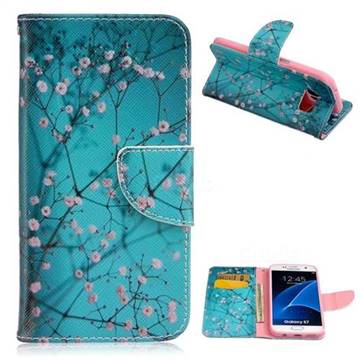 Blue Plum Leather Wallet Case for Samsung Galaxy S7 G930
