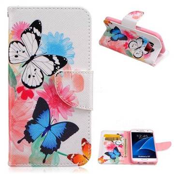 Vivid Flying Butterflies Leather Wallet Case for Samsung Galaxy S7 G930