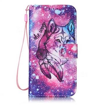 Campanula Wolf Leather Wallet Case for Samsung Galaxy S7