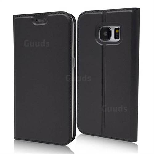 Ultra Slim Card Magnetic Automatic Suction Leather Wallet Case for Samsung Galaxy S7 G930 - Star Grey