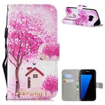 Tree House 3D Painted Leather Wallet Phone Case for Samsung Galaxy S7 G930